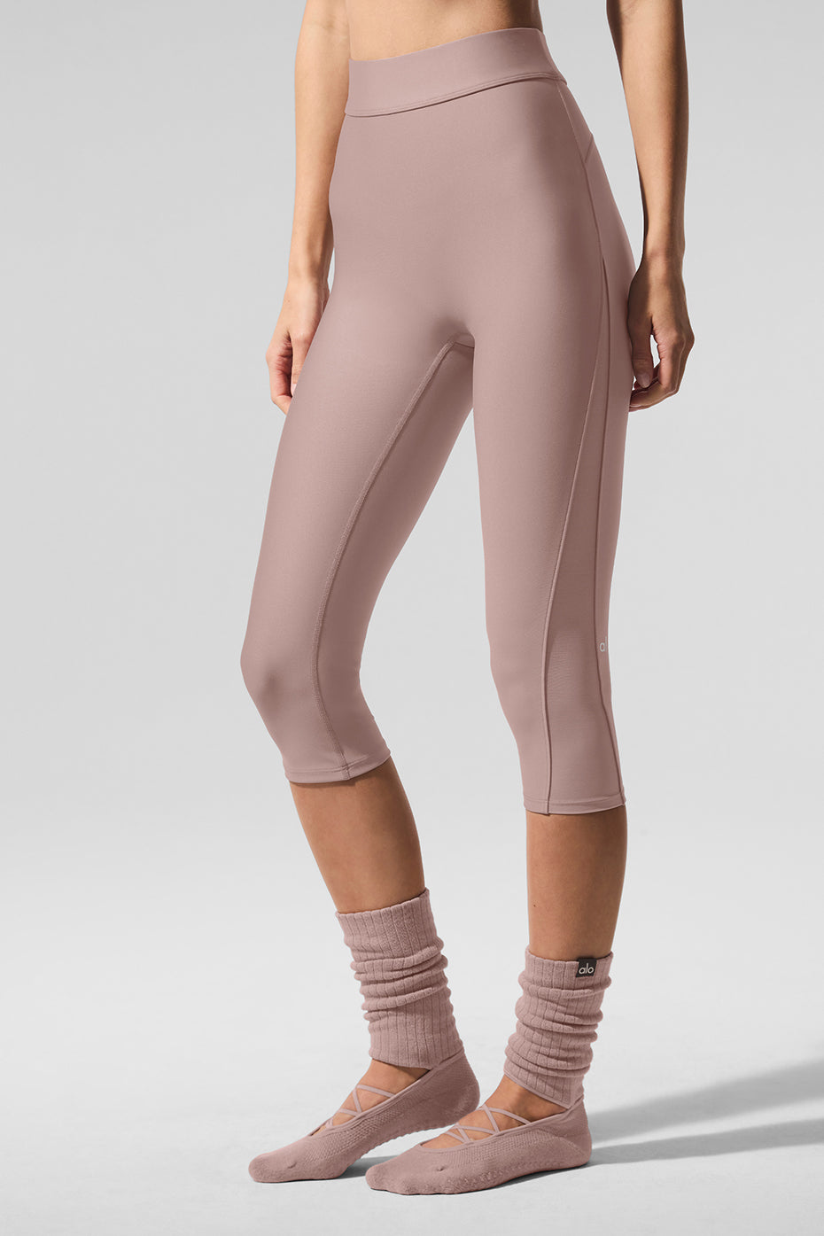 Airlift Mesh High-Waist Just Right Capri - Taupe image 2