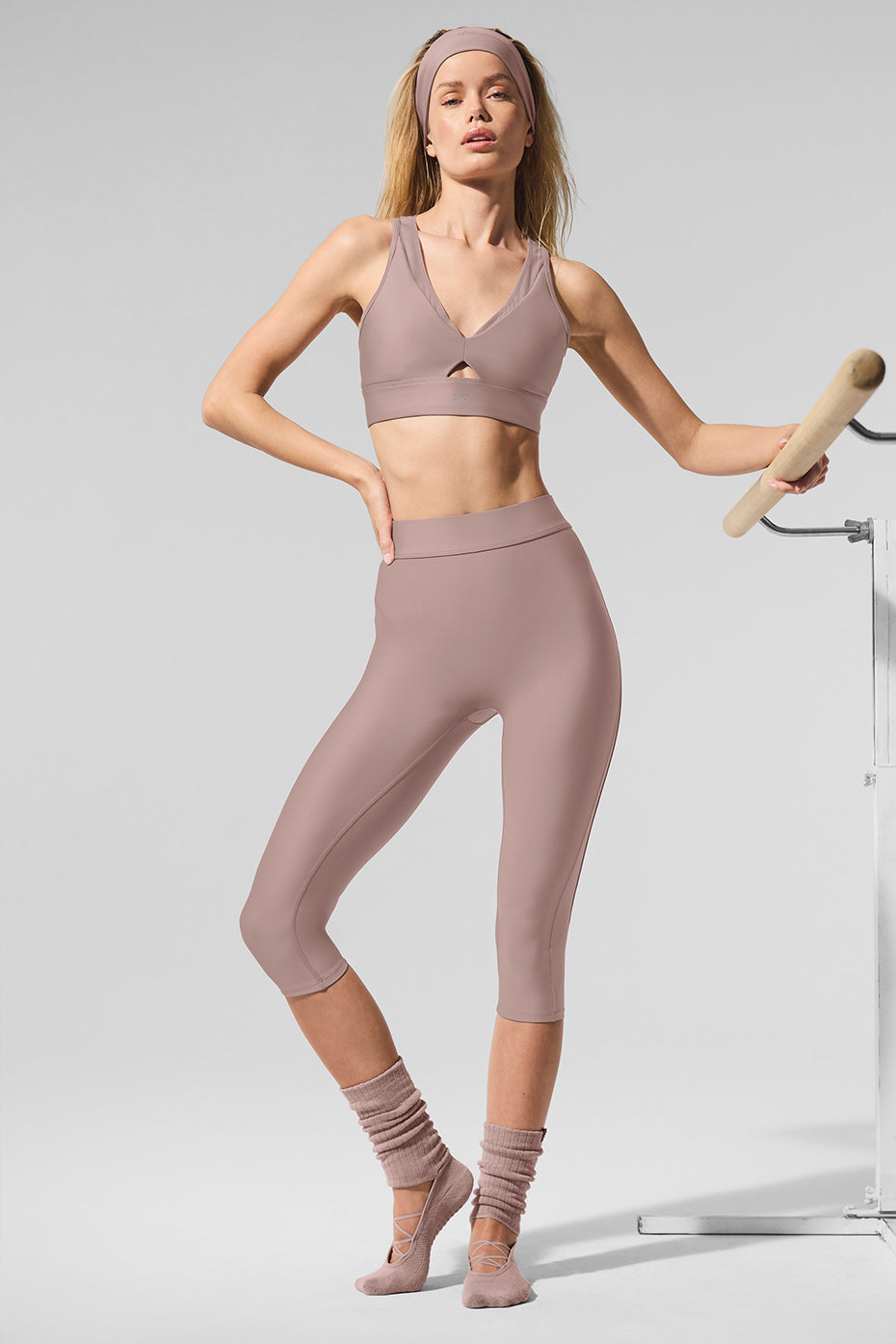 Airlift Mesh High-Waist Just Right Capri - Taupe image 5