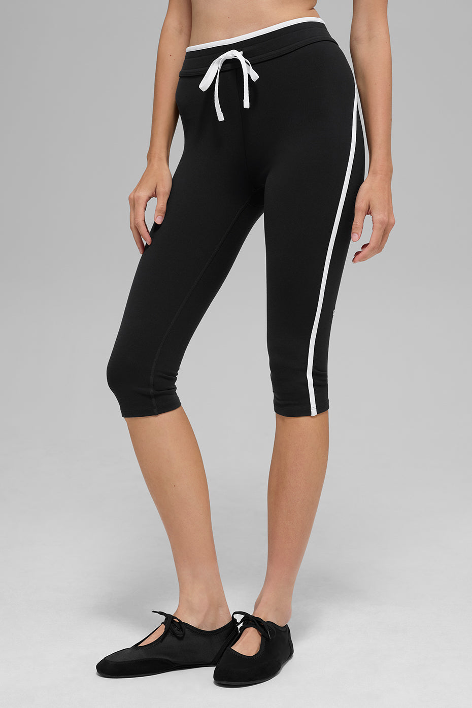 Airbrush High-Waist Race Pace Capri - Black/White image 1