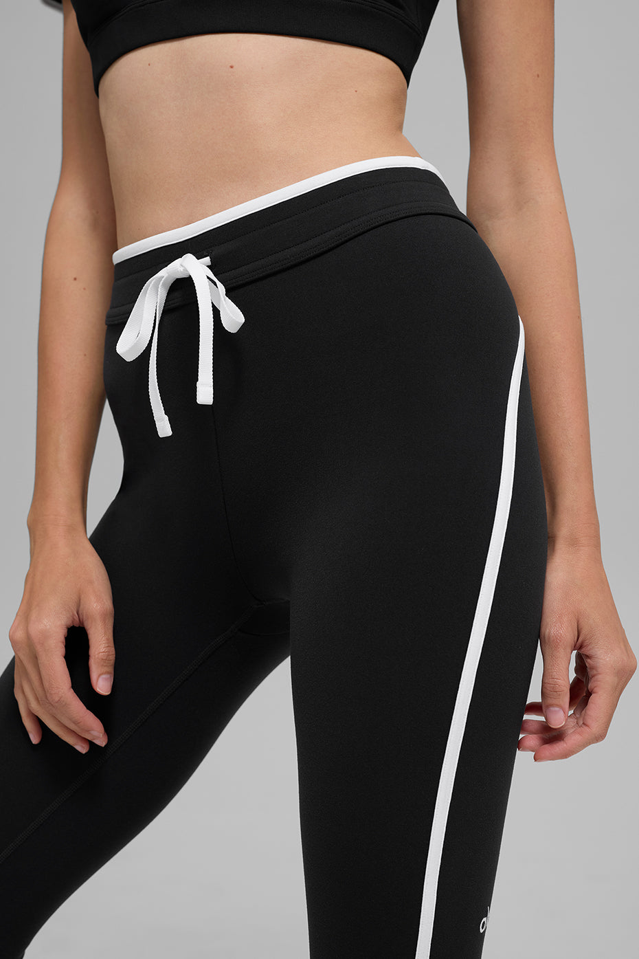 Airbrush High-Waist Race Pace Capri - Black/White image 4