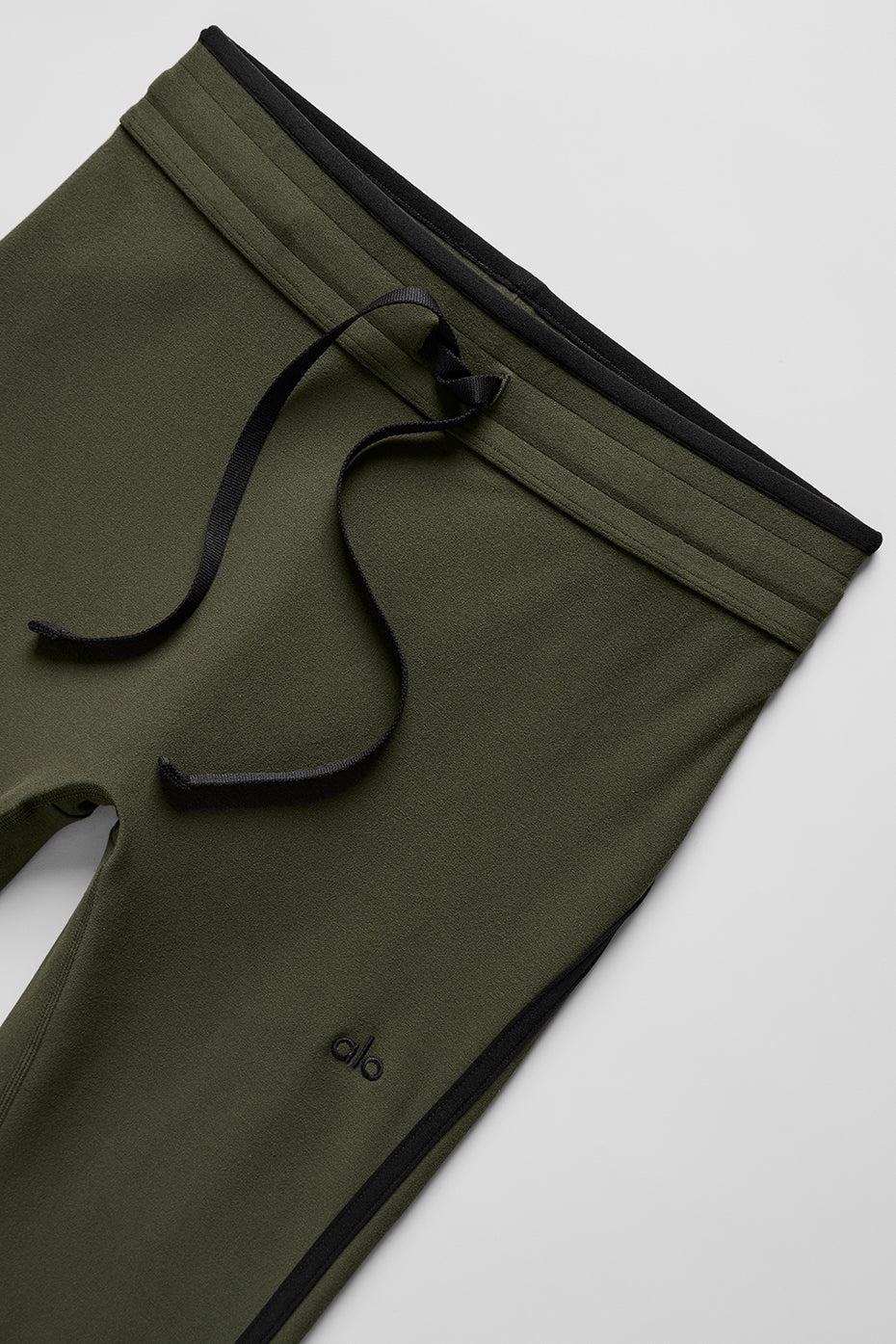 Airbrush High-Waist Race Pace Capri - Green Olive/Black image 6