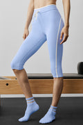 Airbrush High-Waist Race Pace Capri - Light Provence Blue/White image 1