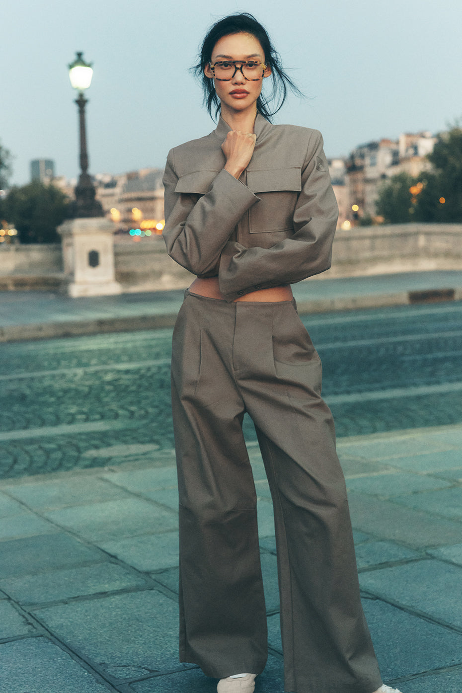 High-Waist Main Character Wide Leg Trouser - Light Cocoa image 1
