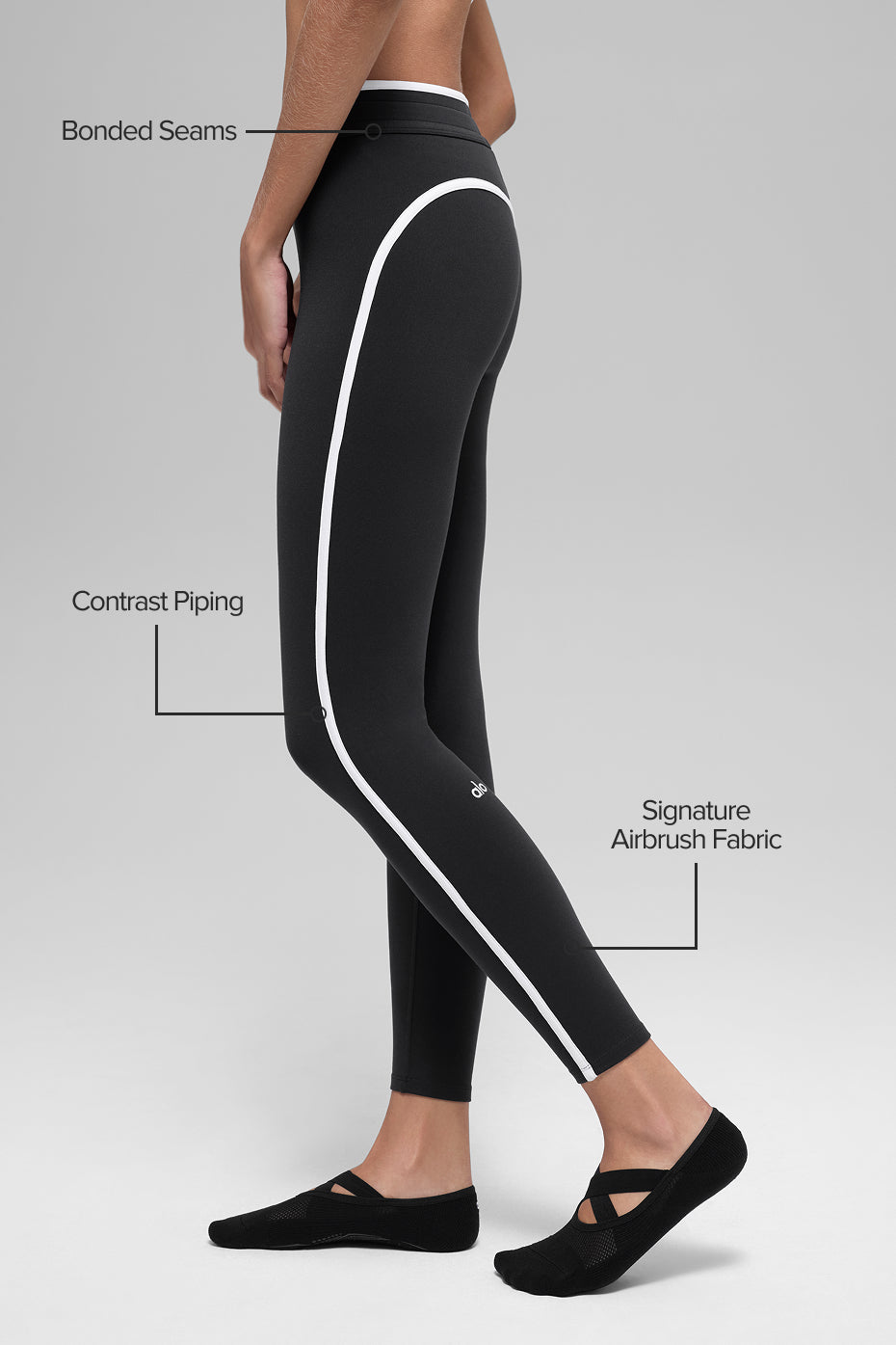 Airbrush High-Waist Race Pace 7/8 Legging - Black/White image 2
