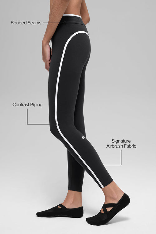 Airbrush High-Waist Race Pace 7/8 Legging - Black/White image 2