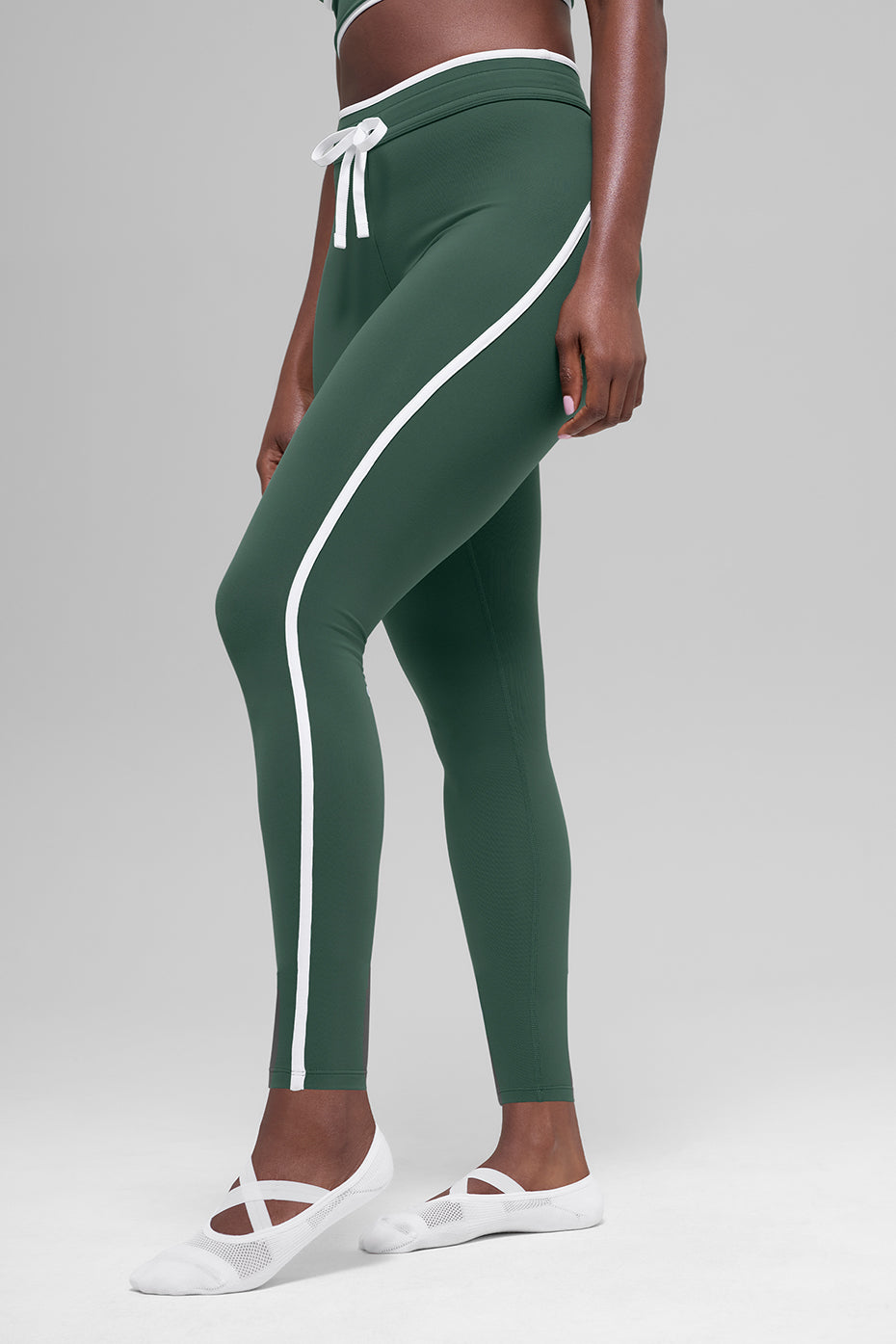 Airbrush High-Waist Race Pace 7/8 Legging - Clover Green/White image 1
