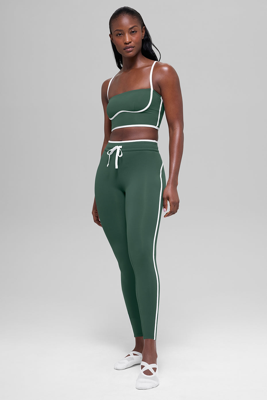 Airbrush High-Waist Race Pace 7/8 Legging - Clover Green/White image 5