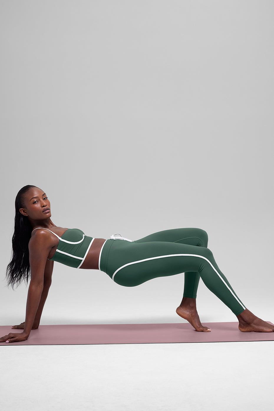 Airbrush High-Waist Race Pace 7/8 Legging - Clover Green/White image 3