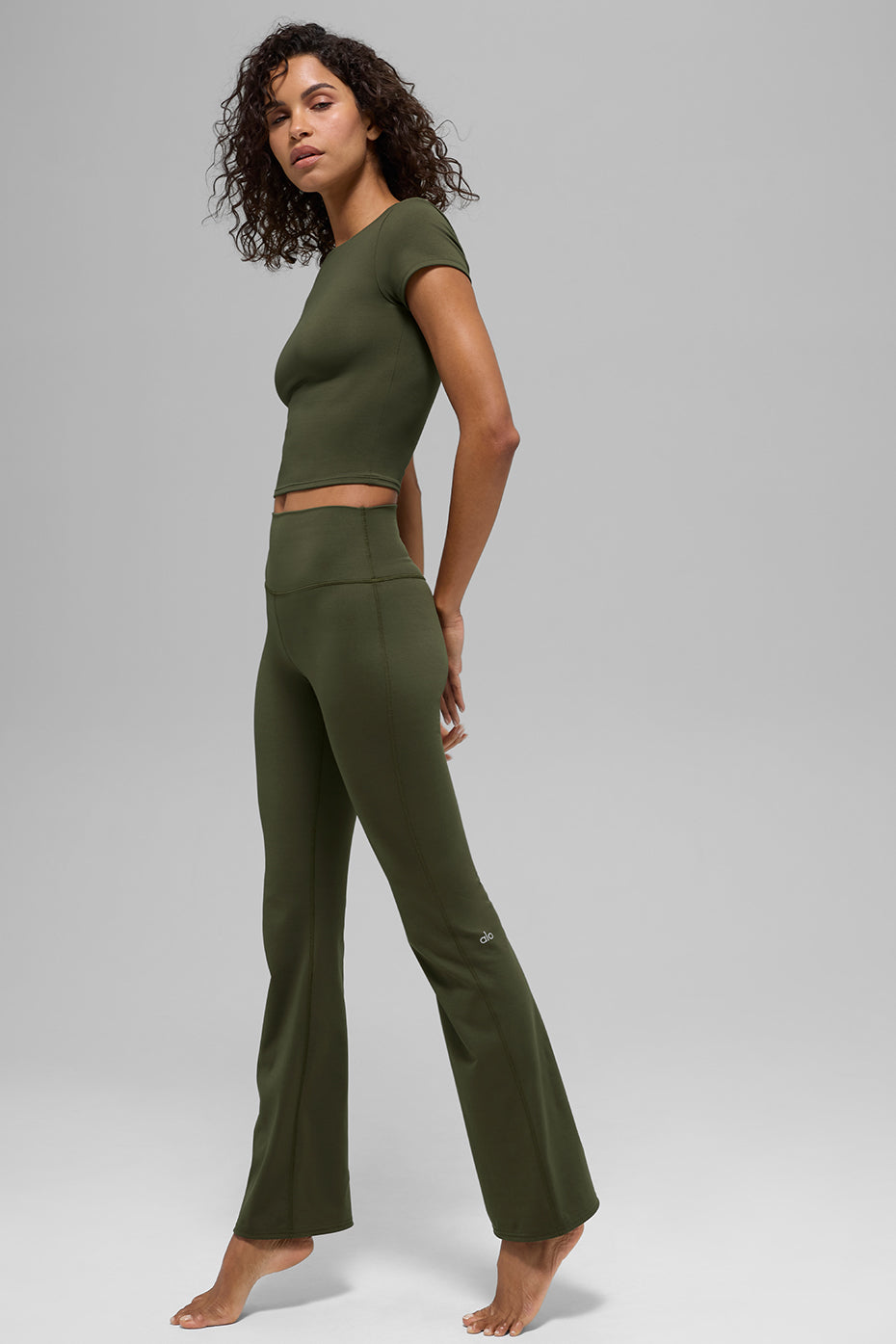 ALO Softsculpt High-Waist Bootcut Legging - Green Olive image 5