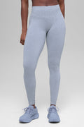 Seamless High-Waist Two Tone Rib Legging - Winter Frost Heather image 1