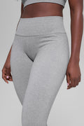 Seamless High-Waist Two Tone Rib Legging - Light Misty Grey Heather image 1