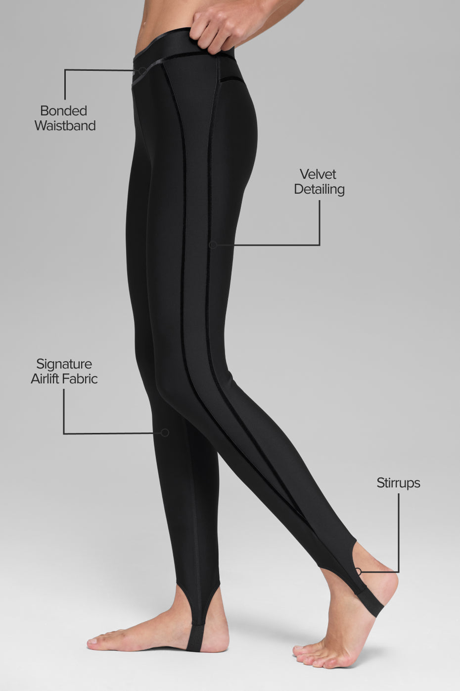Airlift High-Waist Love Language Stirrup Legging - Black image 2
