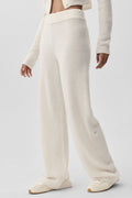 Wool Cashmere High-Waist New Class Wide Leg Pant - Ivory image 1