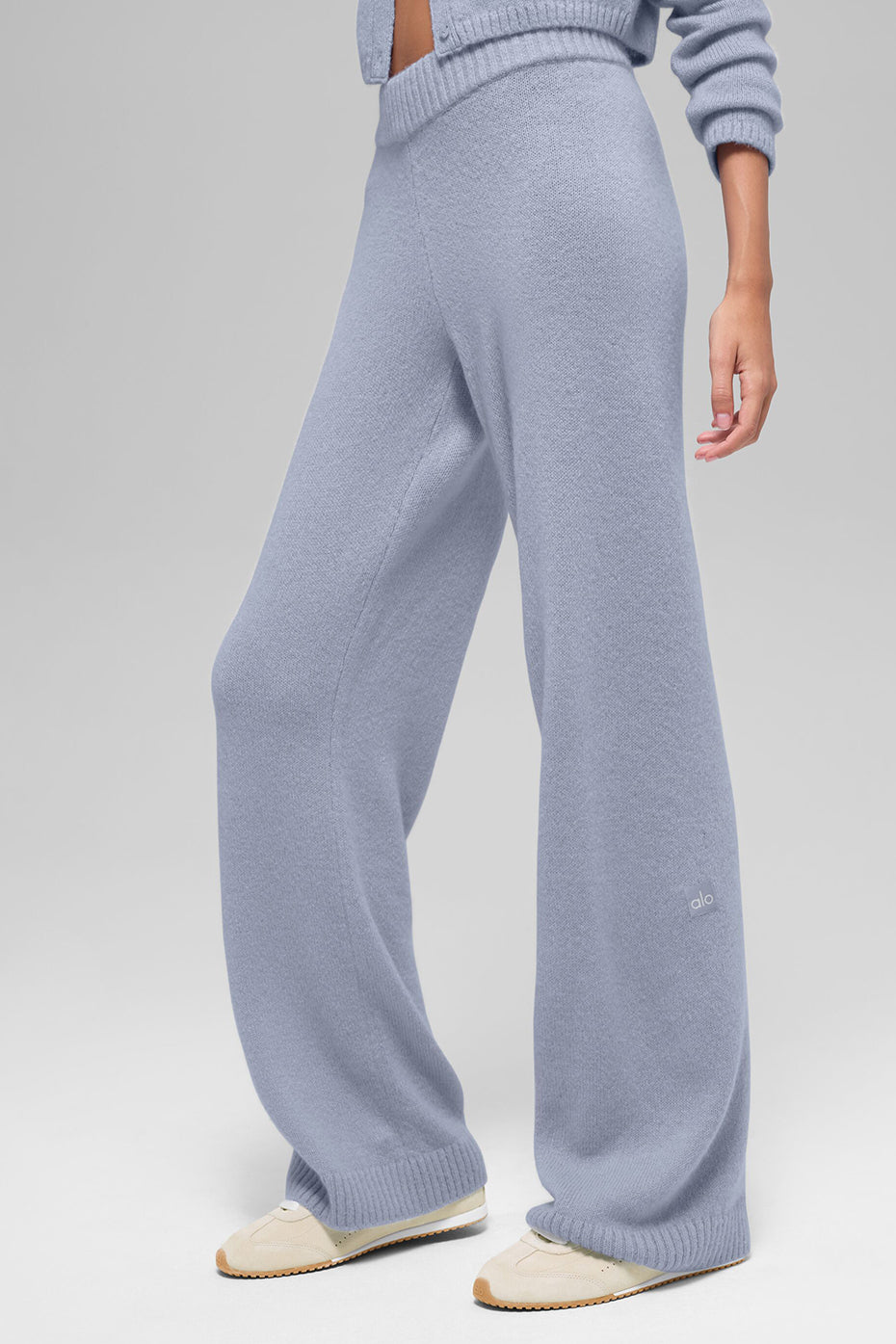 Wool Cashmere High-Waist New Class Wide Leg Pant - Winter Frost image 4