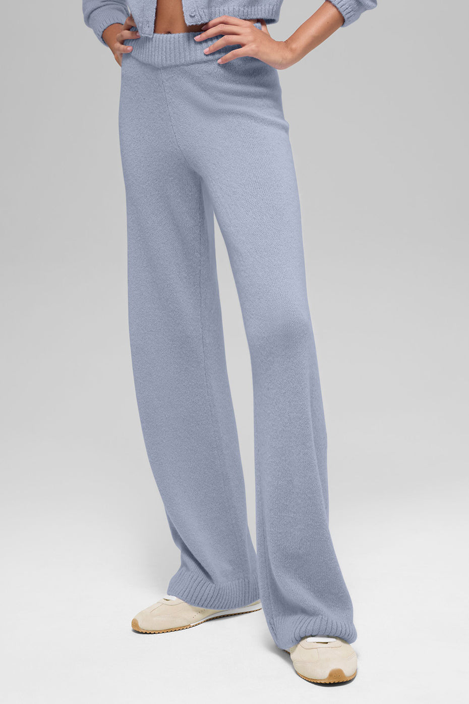 Wool Cashmere High-Waist New Class Wide Leg Pant - Winter Frost image 1