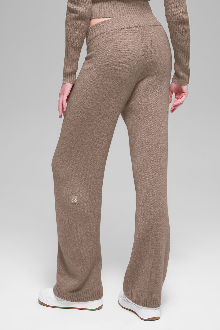 Wool Cashmere High-Waist New Class Wide Leg Pant - Chai Latte image 2