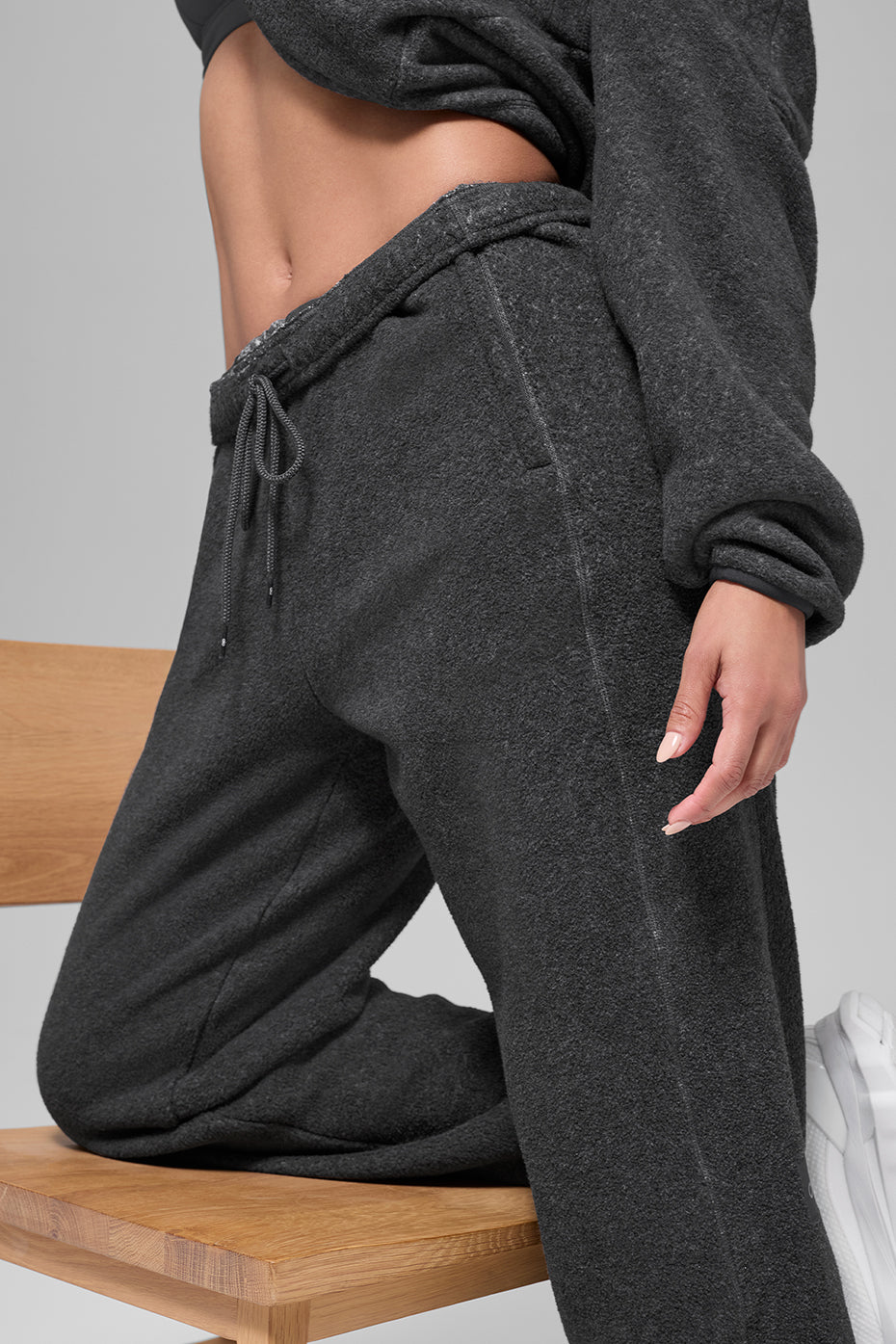 Polar Fleece High-Waist Retreat Jogger - Dark Heather Grey image 2