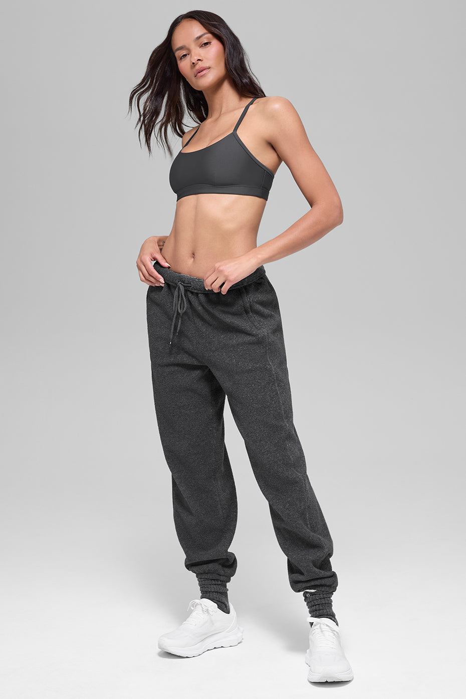 Polar Fleece High-Waist Retreat Jogger - Dark Heather Grey image 5