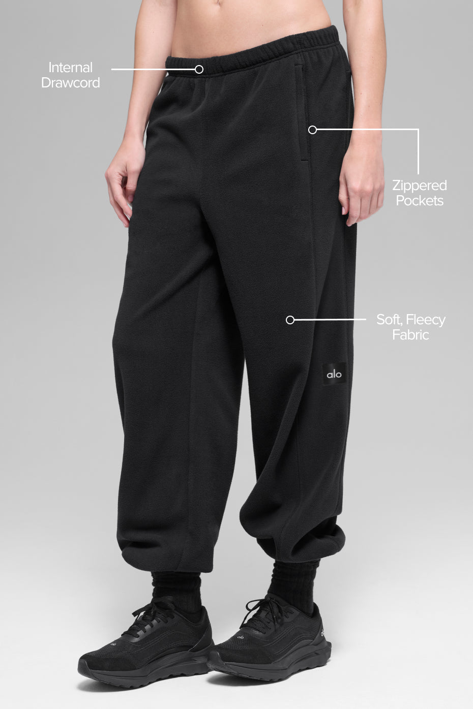 Polar Fleece High-Waist Retreat Jogger - Black image 2
