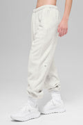 Polar Fleece High-Waist Retreat Jogger - White Heather Grey image 1