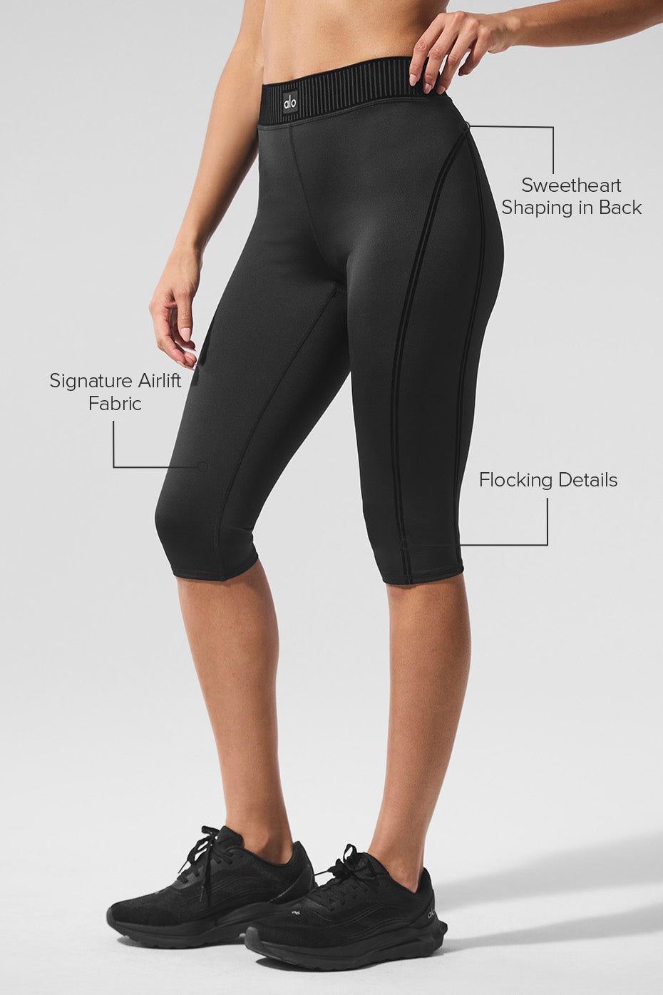 Airlift High-Waist Line Up Capri - Black image 2