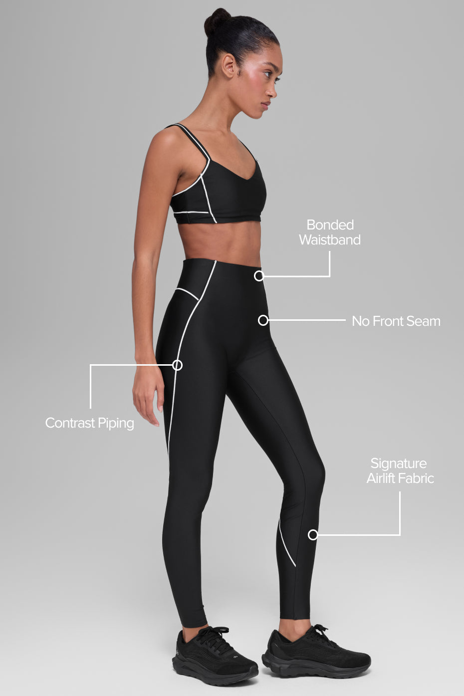 Airlift High-Waist Haven Legging - Black/White image 2