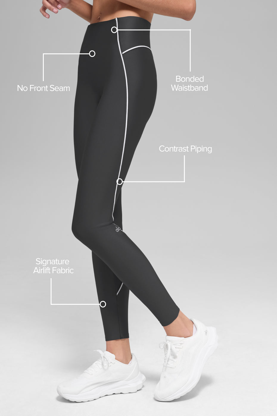Airlift High-Waist Haven Legging - Anthracite/White image 2