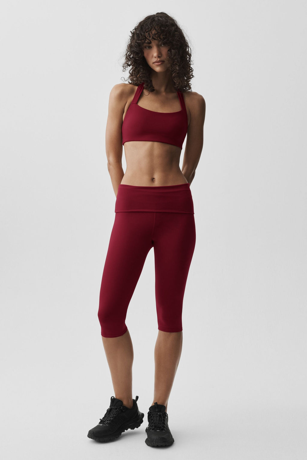 ALO Softsculpt Low-Rise Foldover Capri - Summer Romance Red image 6