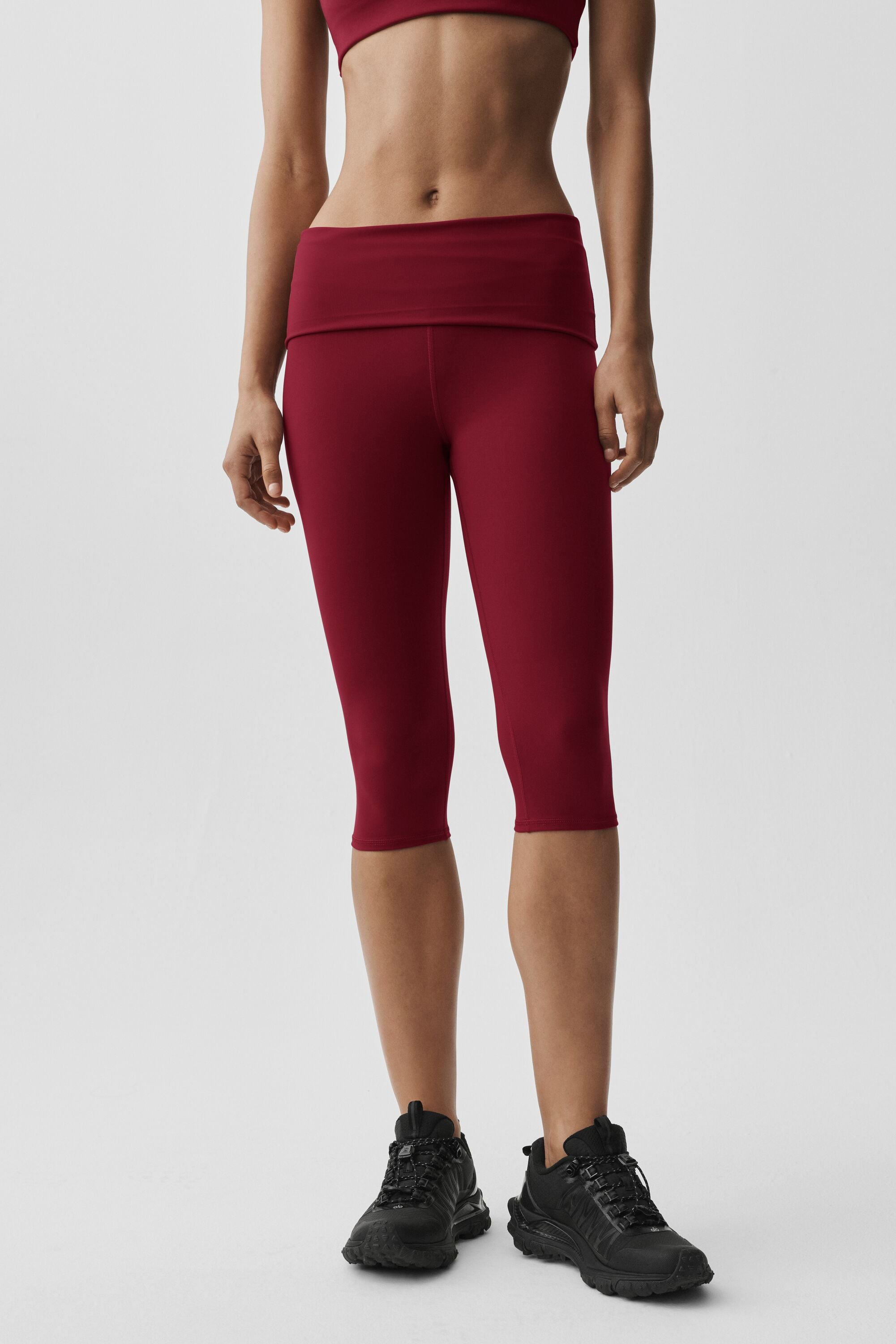 ALO Softsculpt Low-Rise Foldover Capri - Summer Romance Red image 3