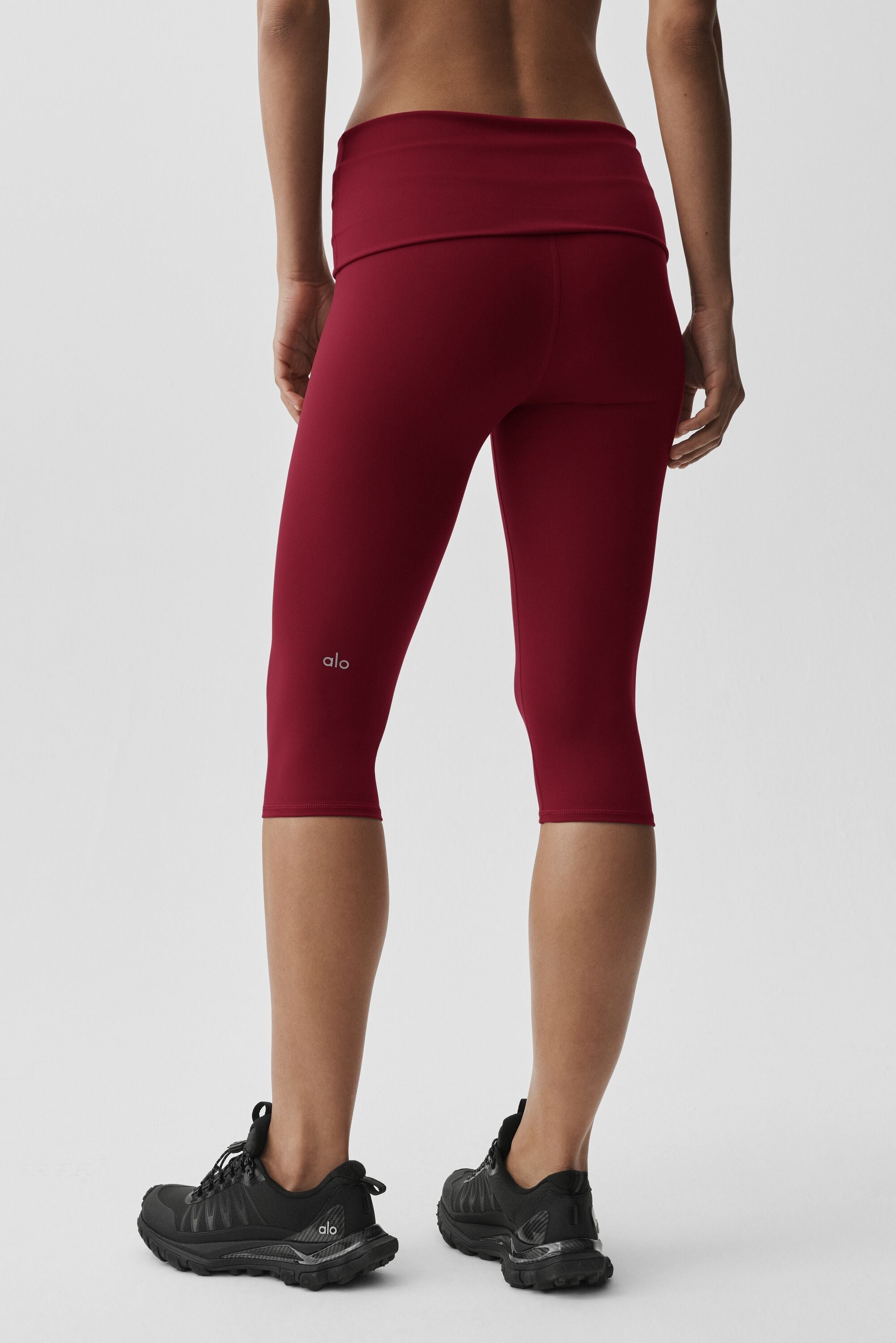 ALO Softsculpt Low-Rise Foldover Capri - Summer Romance Red image 2