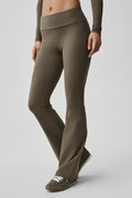 ALO Softsculpt Foldover Flare Legging - Olive Tree image 1