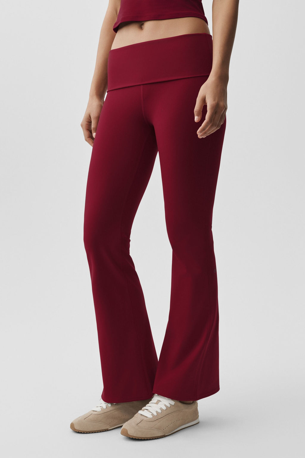 ALO Softsculpt Foldover Flare Legging - Summer Romance Red image 3