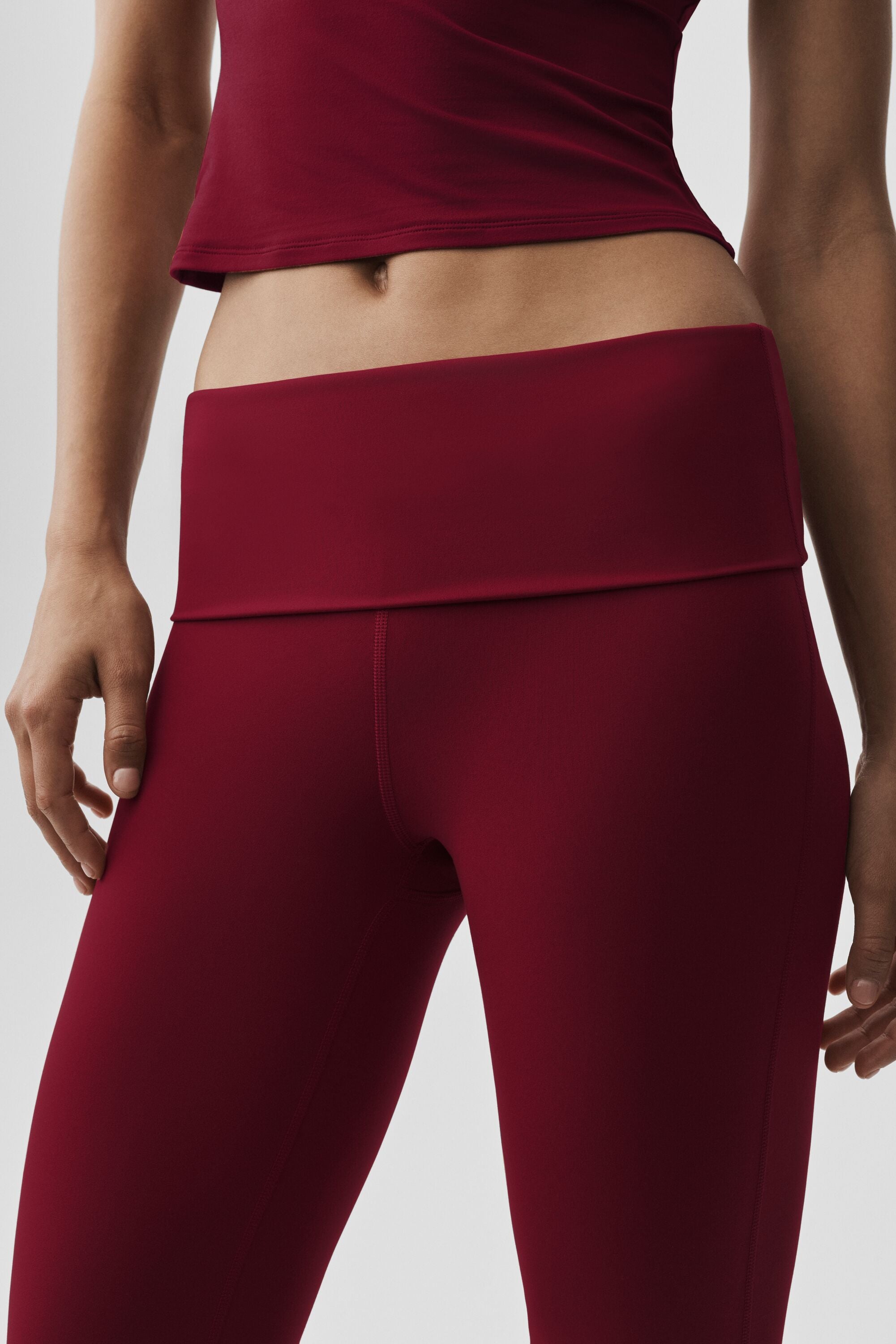 ALO Softsculpt Foldover Flare Legging - Summer Romance Red image 4