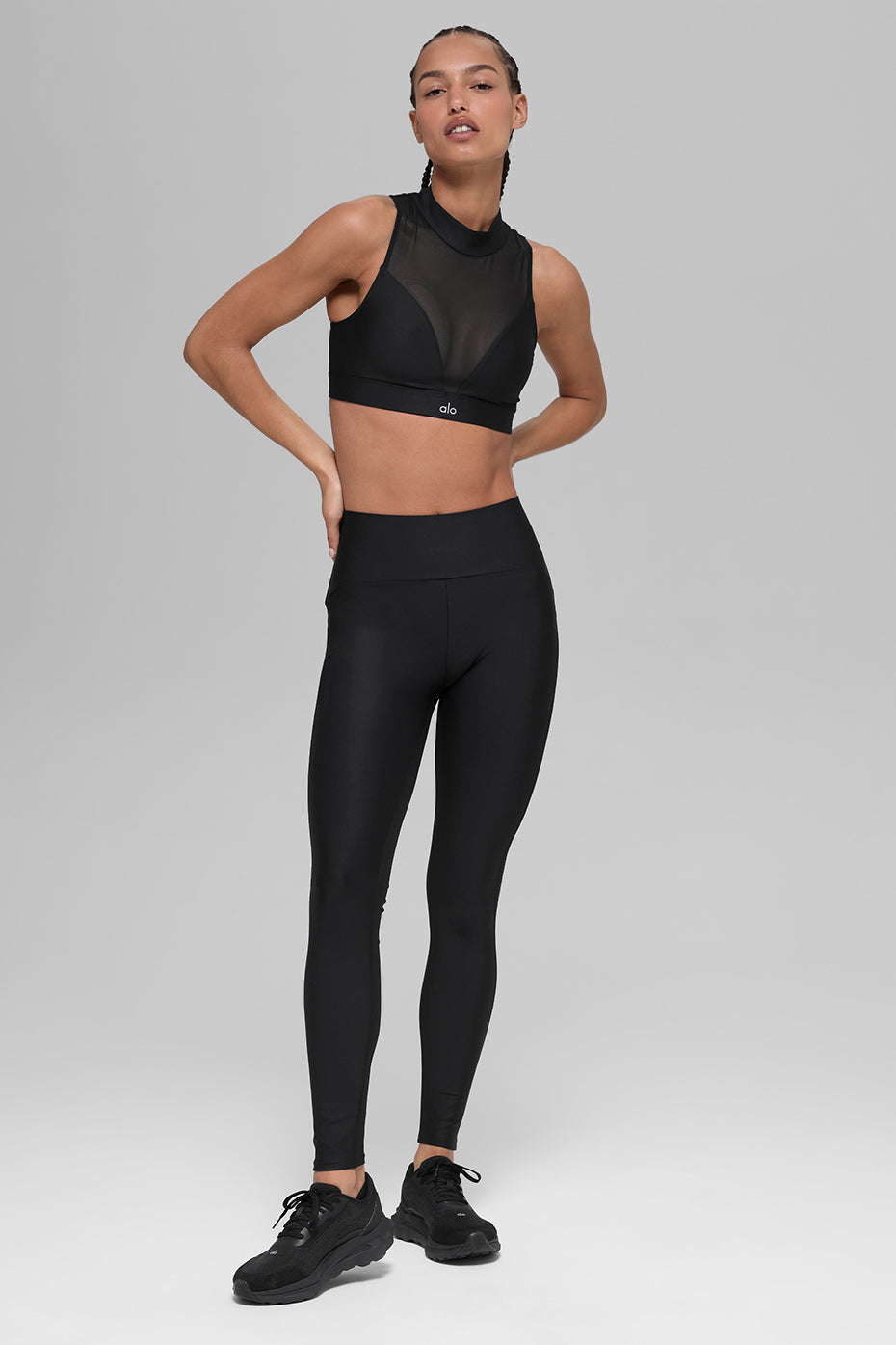 Airlift High-Waist Mesh Infatuation Legging - Black image 5