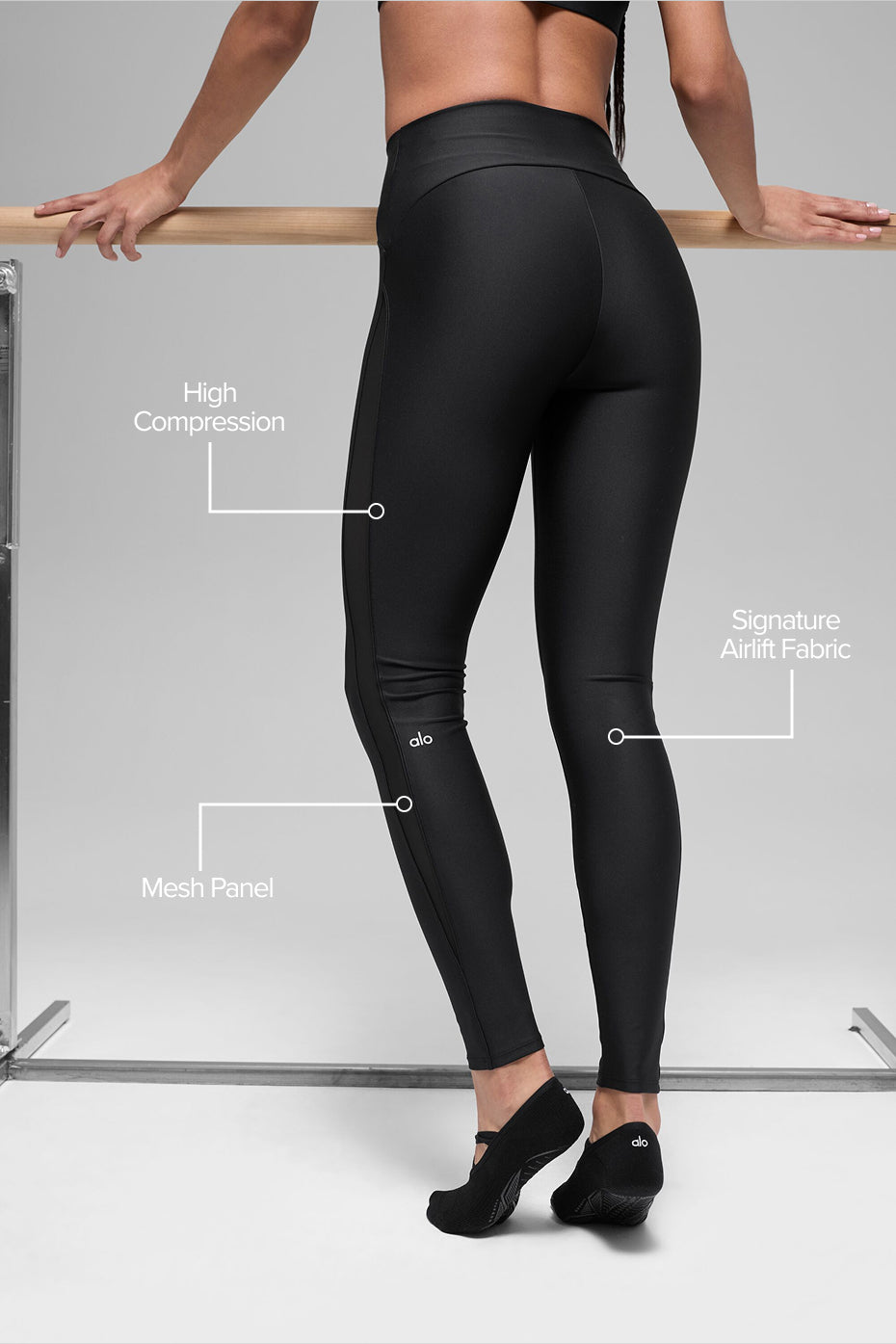 Airlift High-Waist Mesh Infatuation Legging - Black image 2