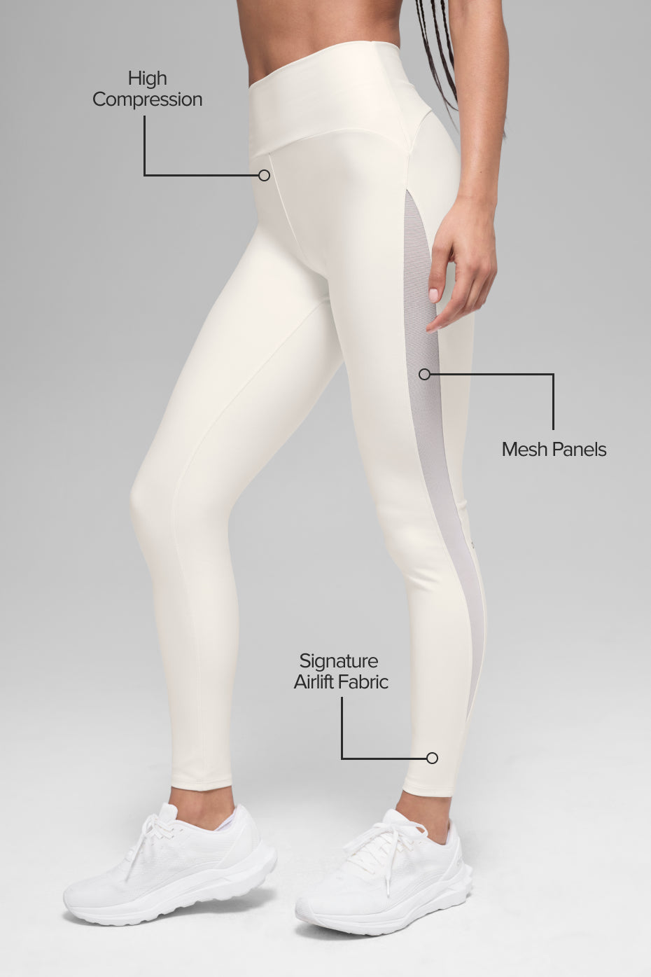 Airlift High-Waist Mesh Infatuation Legging - Ivory image 2