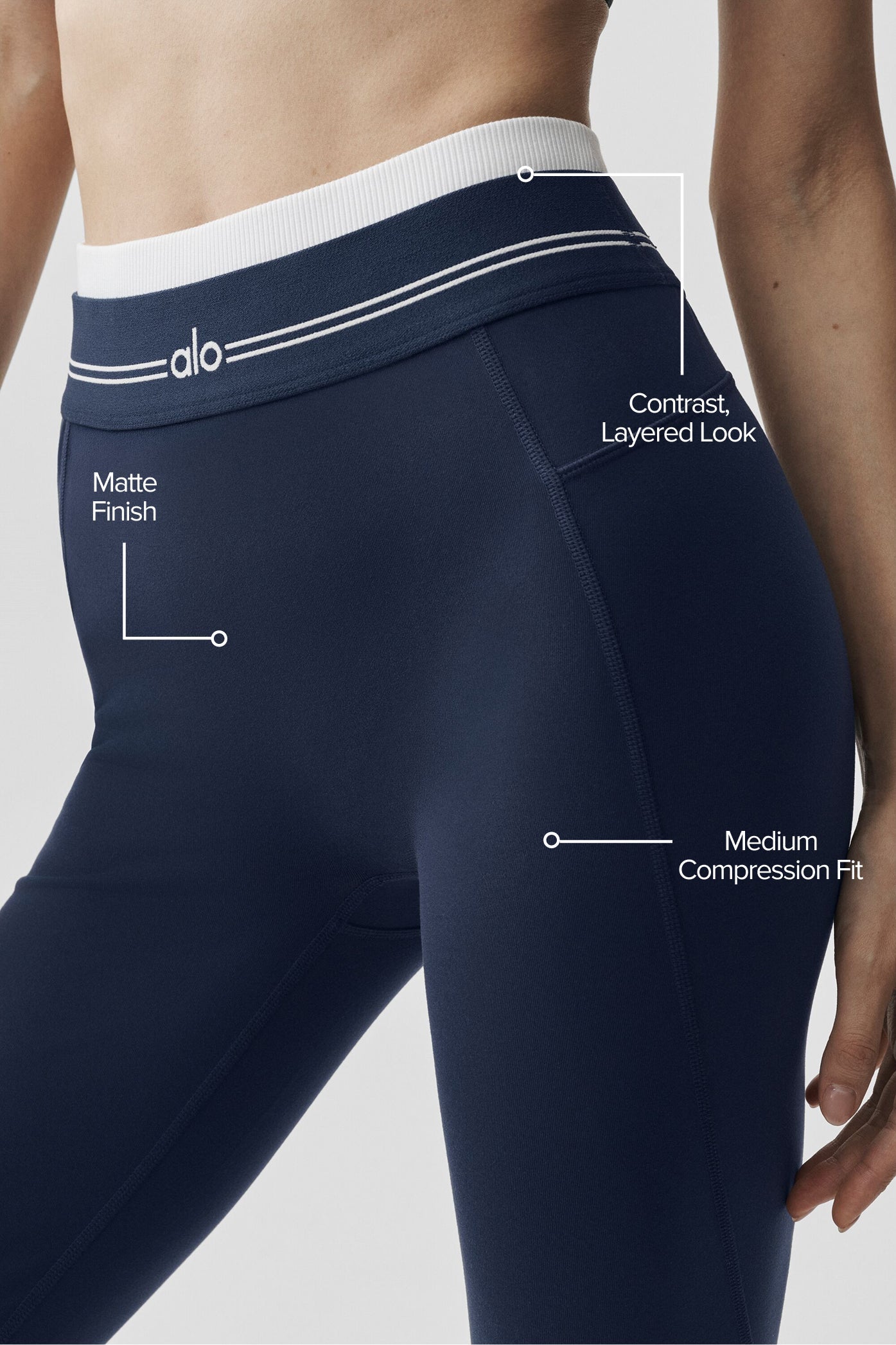 Airbrush High-Waist 7/8 Better Together Legging - Navy/White image 2