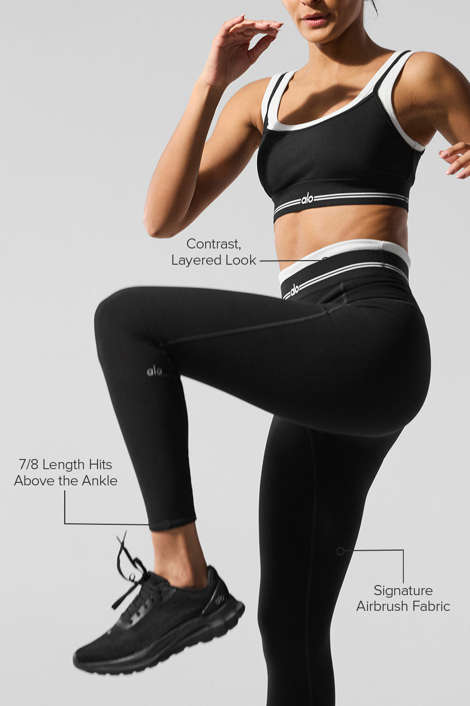 Airbrush High-Waist 7/8 Better Together Legging - Black/White image 2