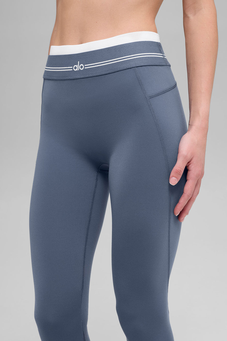 Airbrush High-Waist 7/8 Better Together Legging - Bluestone/White image 4
