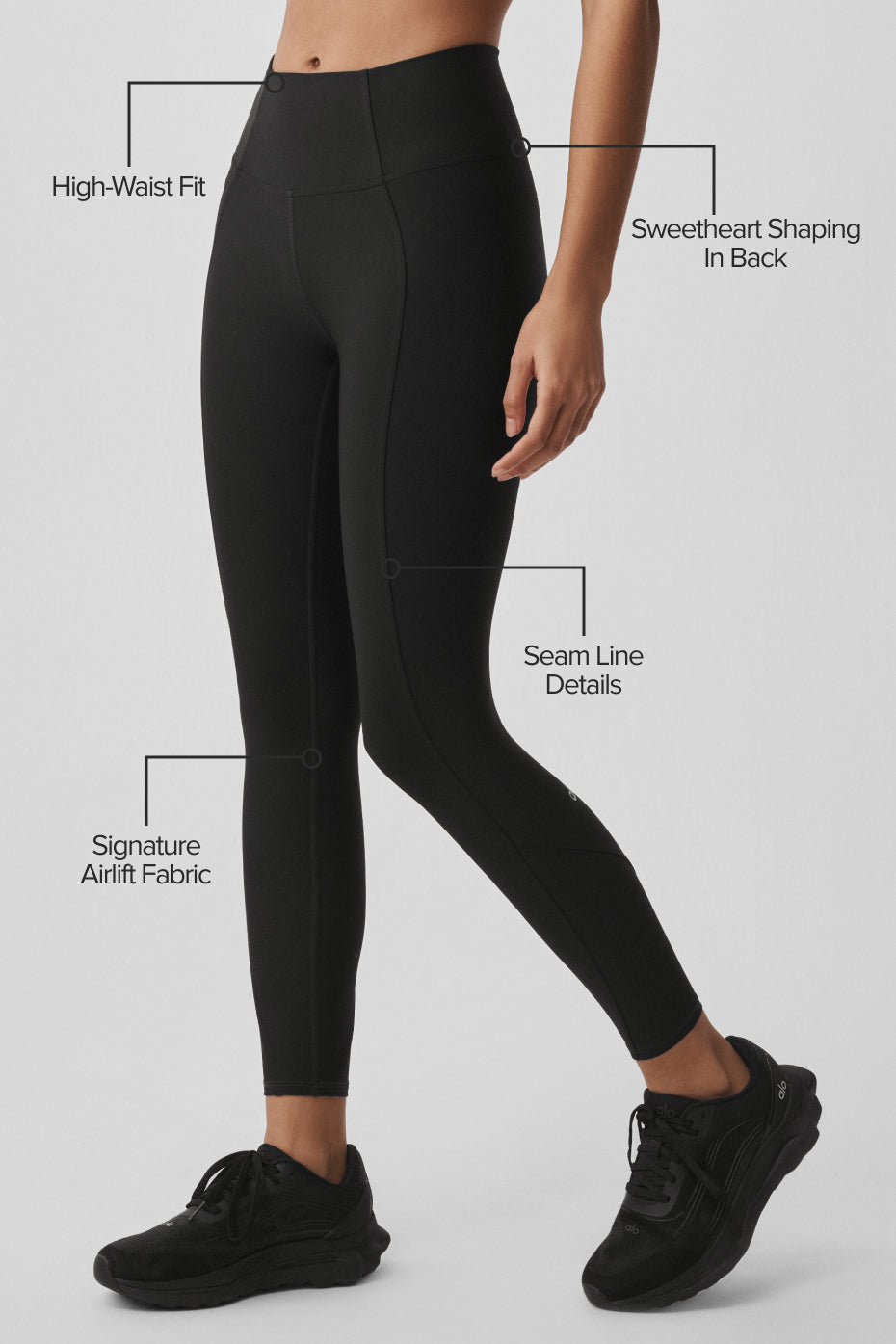Airlift High-Waist 7/8 Fine Line Legging - Black image 2