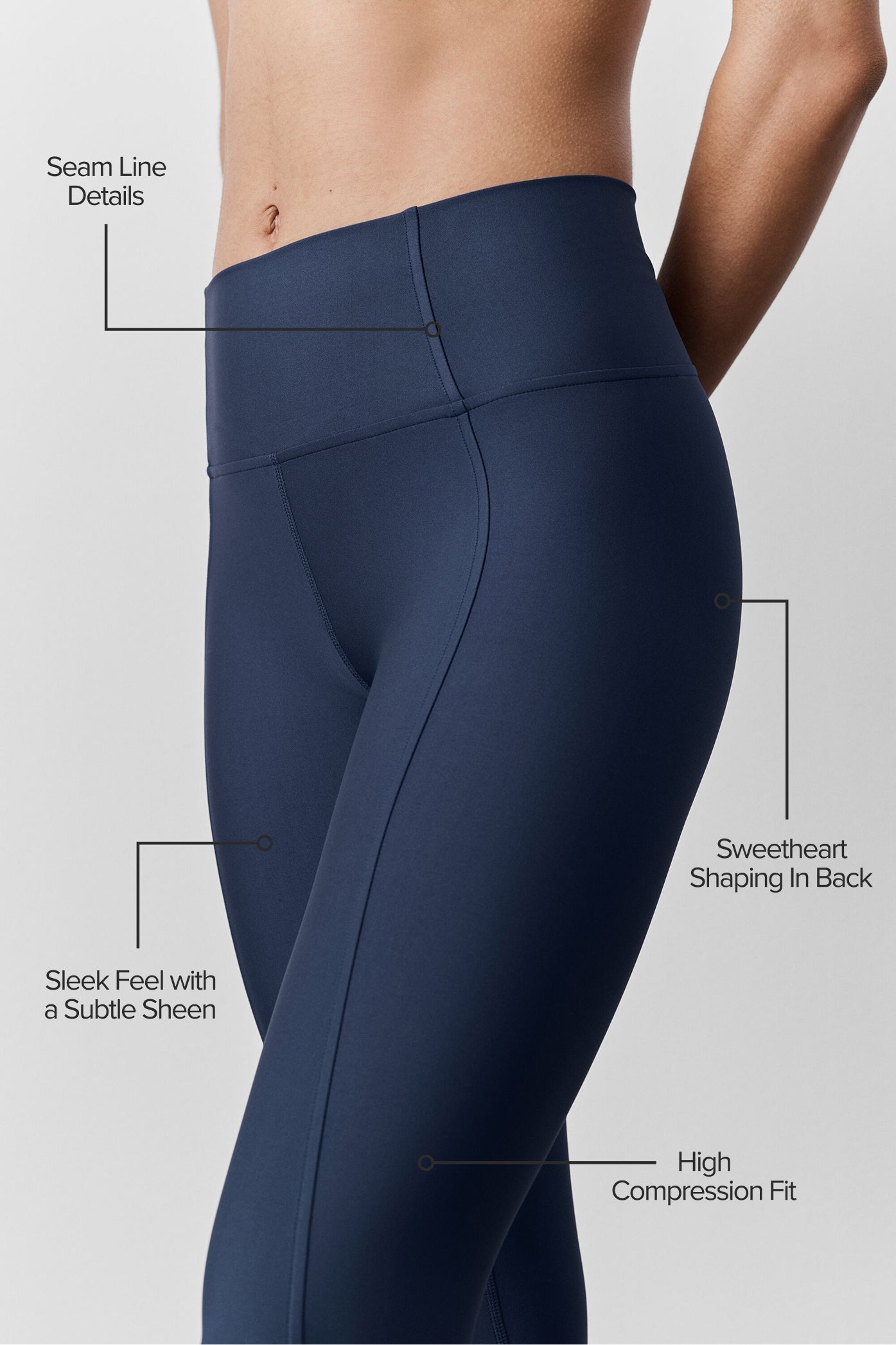 Airlift High-Waist 7/8 Fine Line Legging - Navy image 2