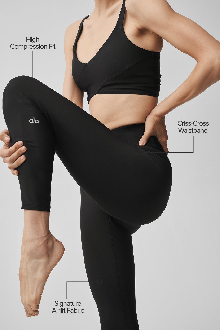 Airlift High-Waist 7/8 Horizon Legging - Black image 2