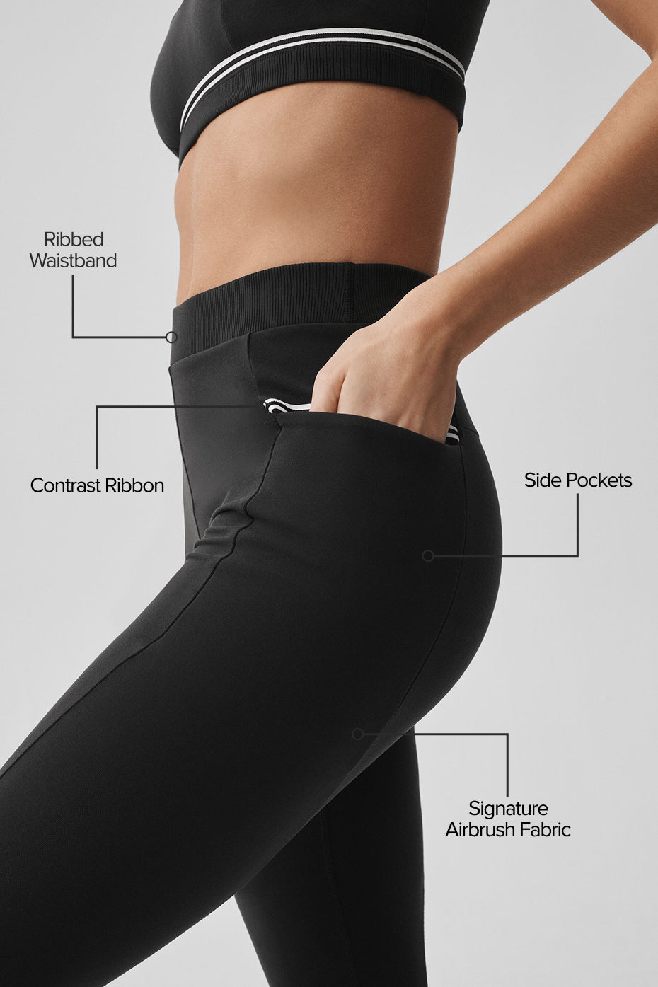 Airbrush High-Waist Fast Track Legging - Black/White image 2