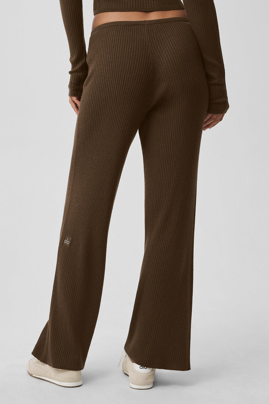 Sweater Knit Mid-Rise Unwind Wide Leg Pant - Espresso image 4