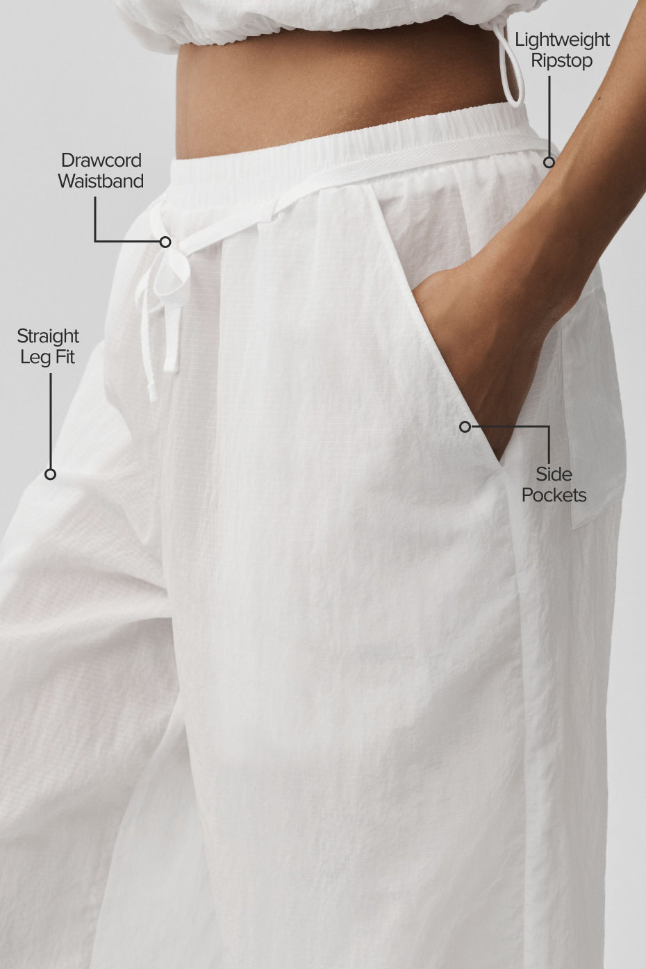 Ripstop Electric Straight Leg Pant - White image 2