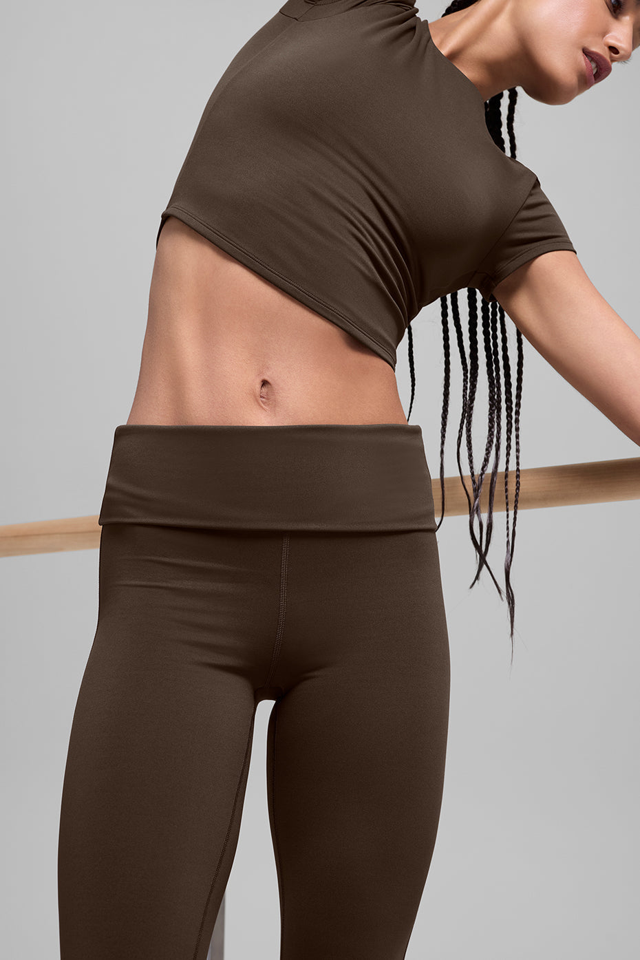 ALO Softsculpt 7/8 Foldover Flare Legging - Espresso image 5