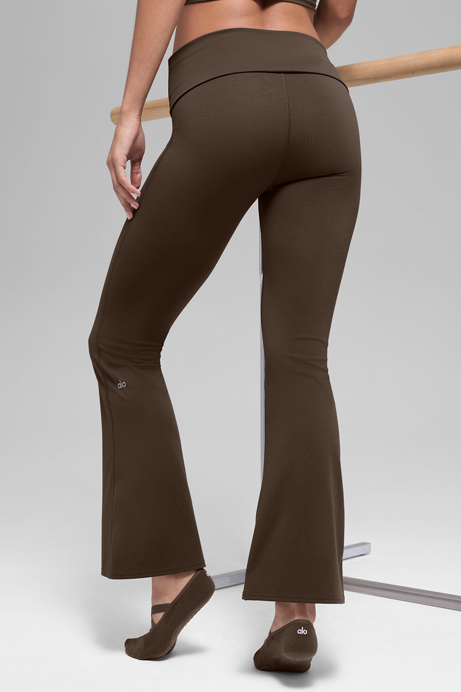 ALO Softsculpt 7/8 Foldover Flare Legging - Espresso image 3