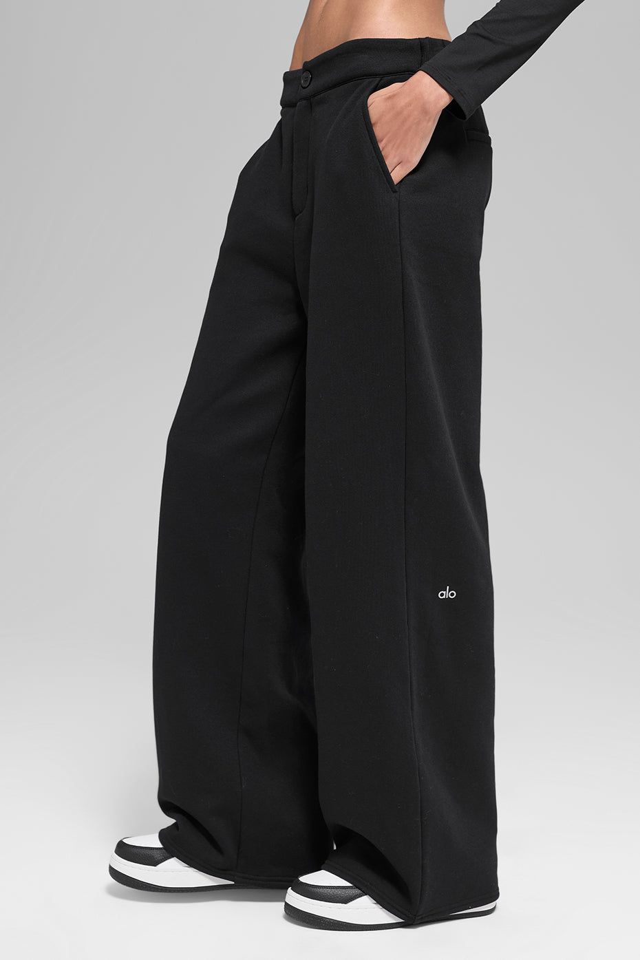High-Waist Sweatpant Trouser - Black image 4