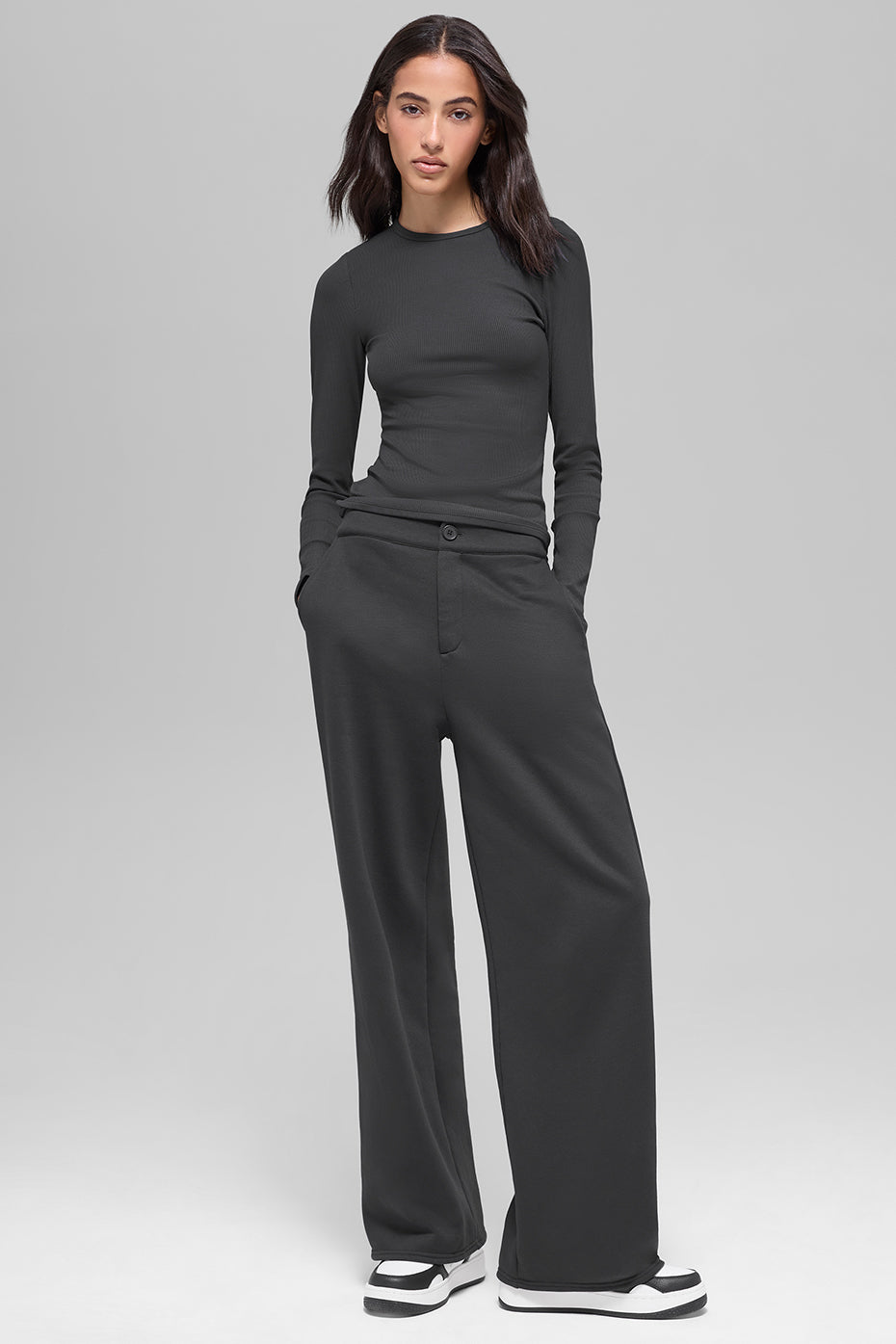 High-Waist Sweatpant Trouser - Anthracite image 1