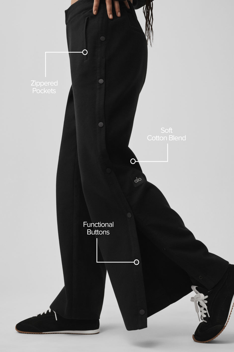 Mid-Rise Cosmopolitan Snap Pant - Black image 2